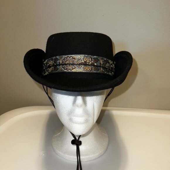 Womens Flat Top Wool Fedora Hat - Picture 3 of 4